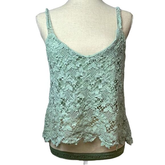 Forever 21 Tops - Forever 21 Blue Lace Cropped Tank Top Size M – Boho Summer Festival Style lace